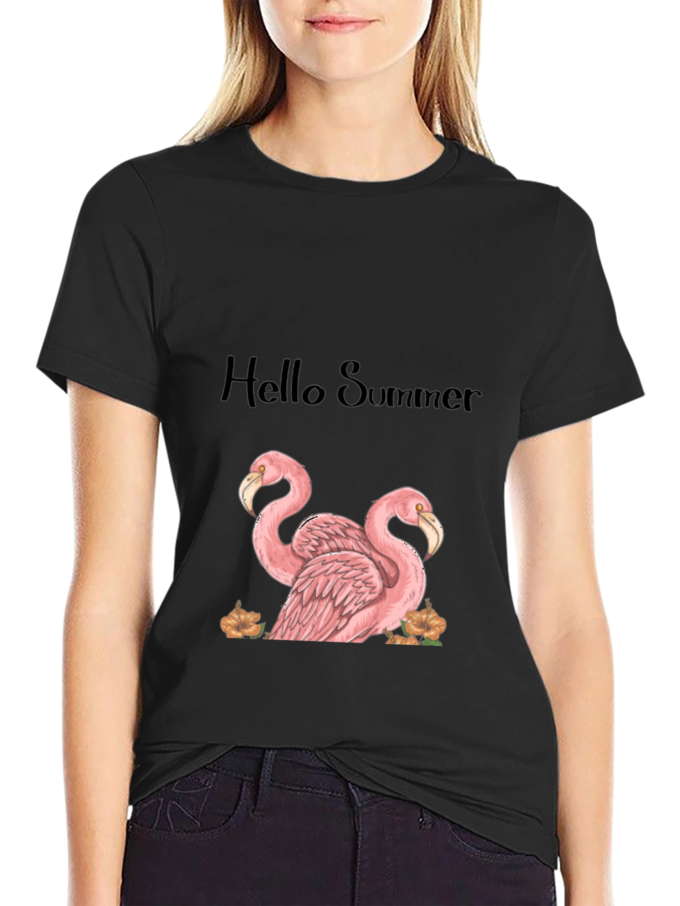 Hello Summer Flamingo Graphic Tee