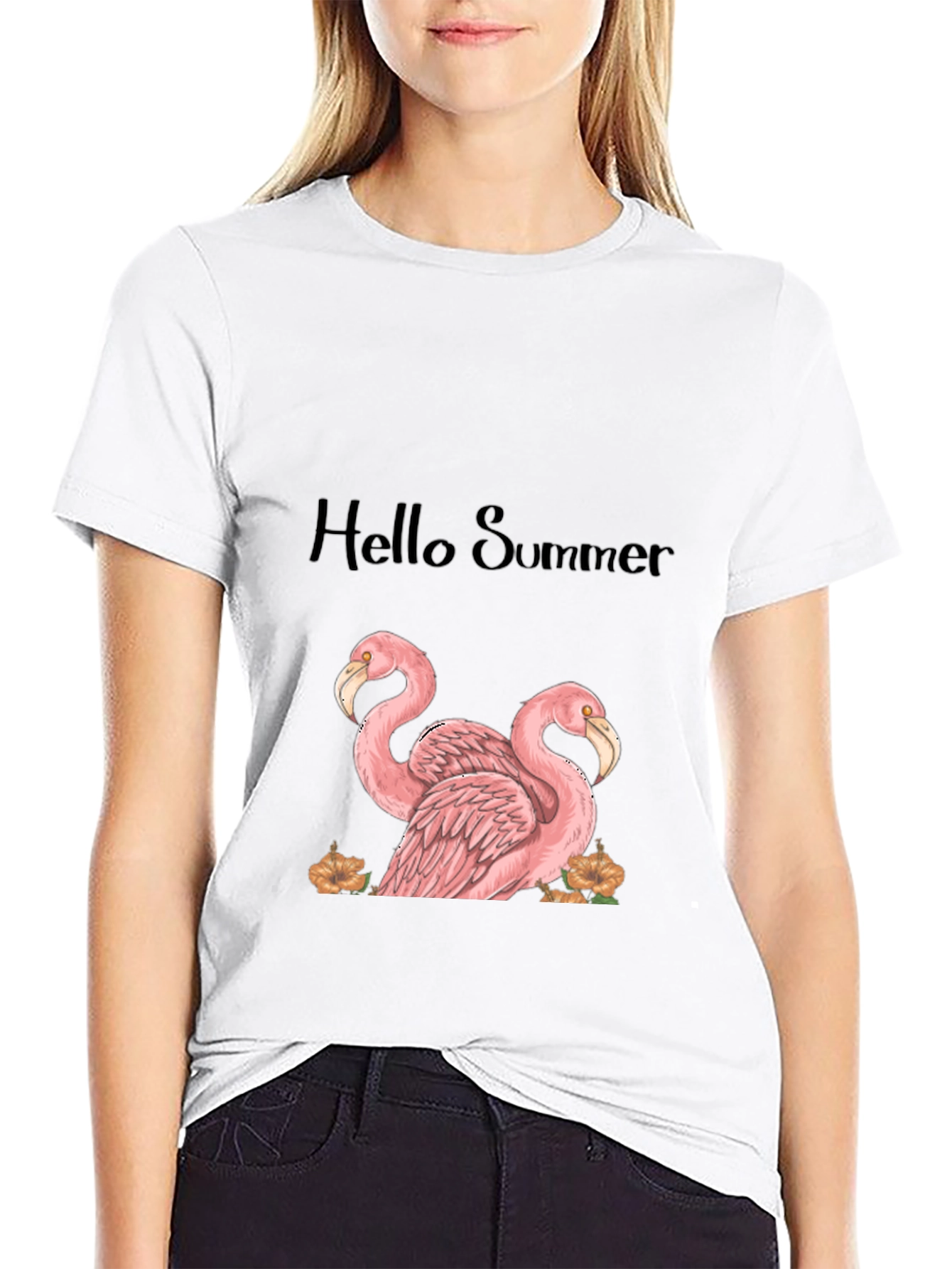 Hello Summer Flamingo Graphic Tee