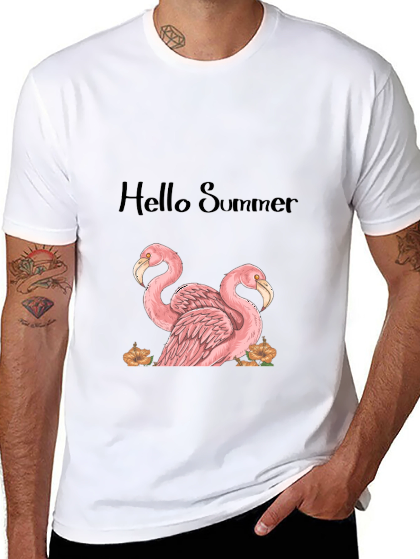 Hello Summer Flamingo Graphic Tee