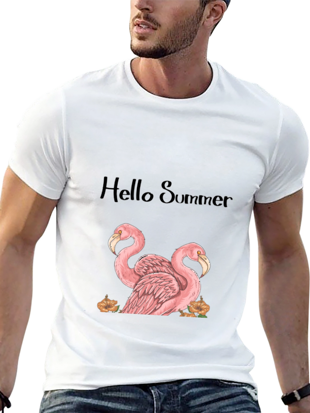 Hello Summer Flamingo Graphic Tee