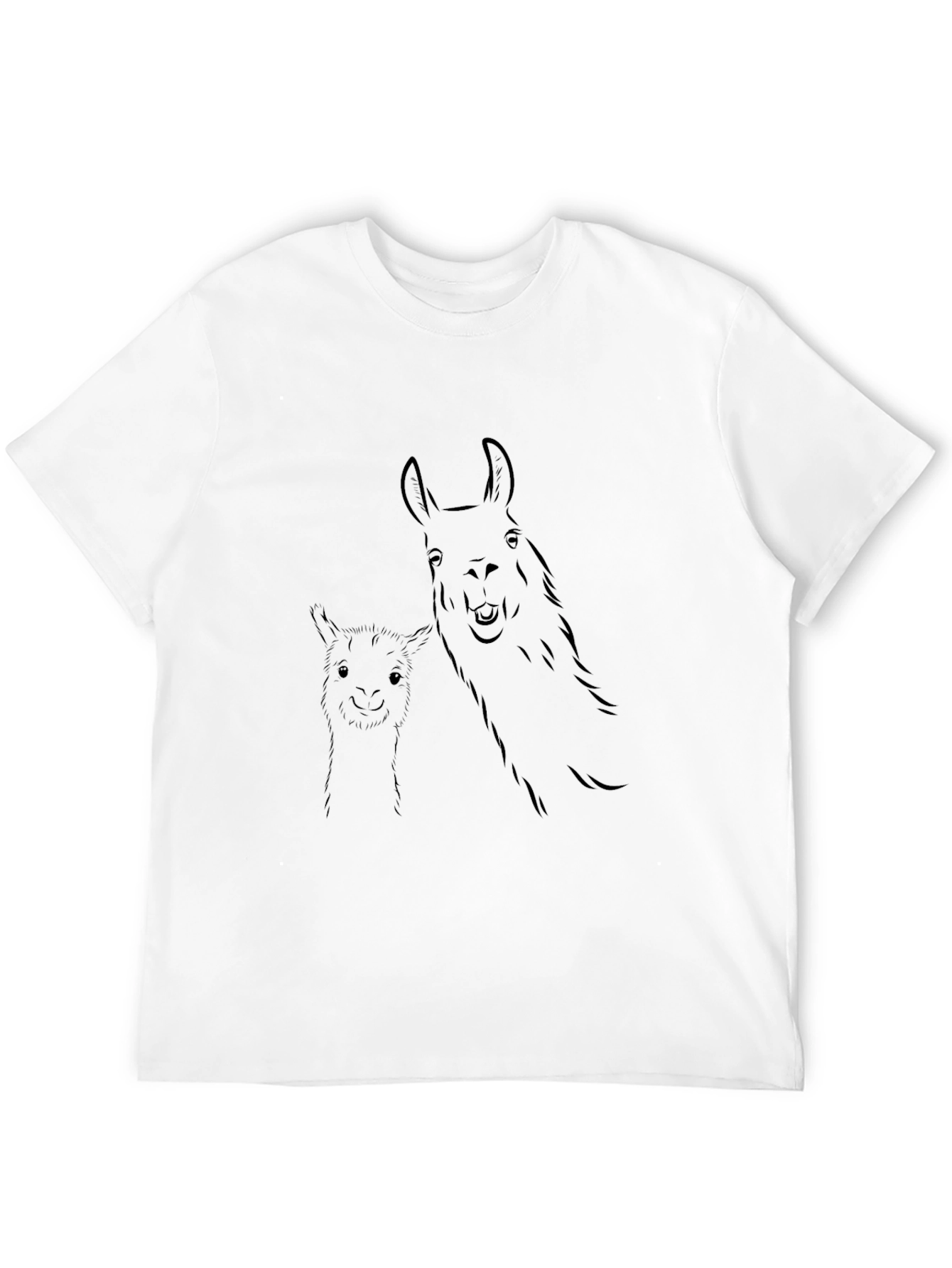Llama Outline Graphic Print T-Shirt