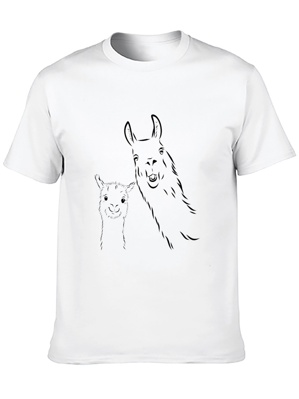 Llama Outline Graphic Print T-Shirt