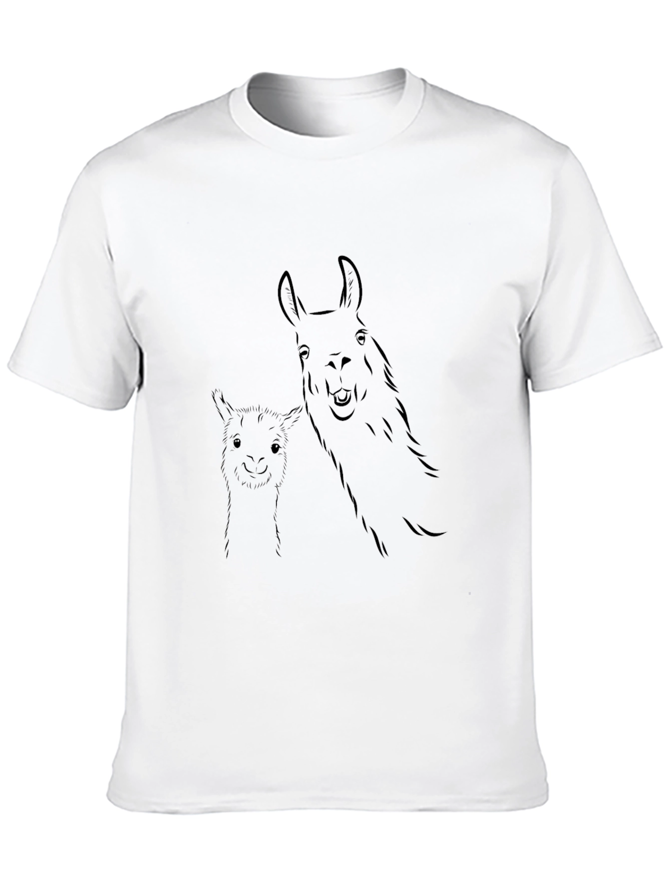 Llama Outline Graphic Print T-Shirt