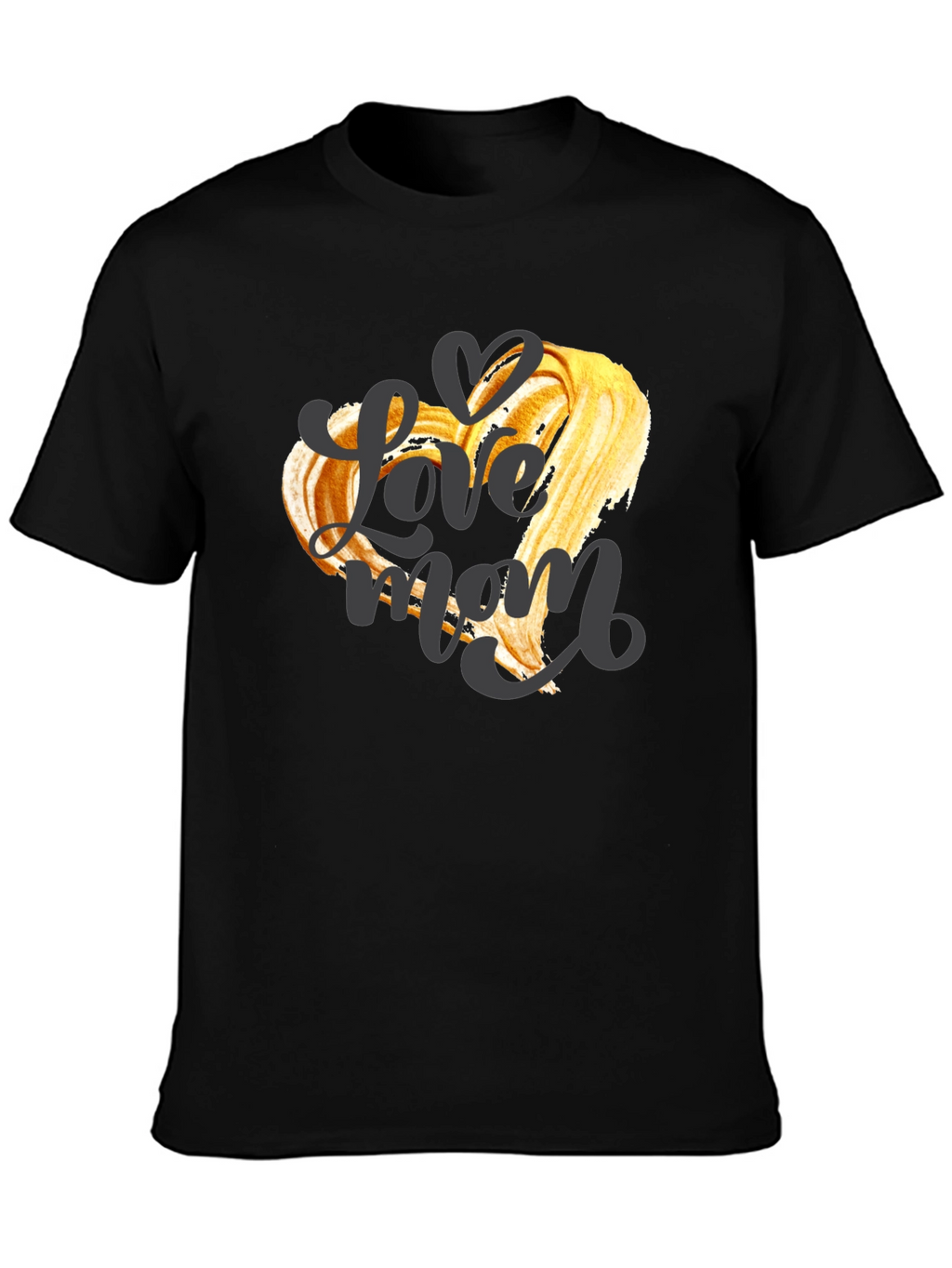 Love Mom Graphic T-Shirt - Black Crew Neck Tee