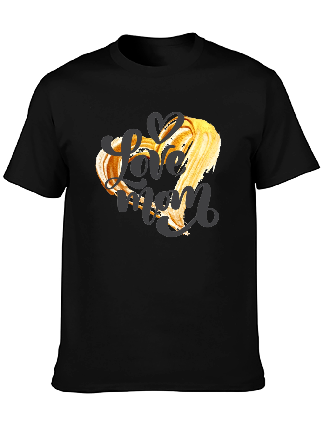 Love Mom Graphic T-Shirt - Black Crew Neck Tee