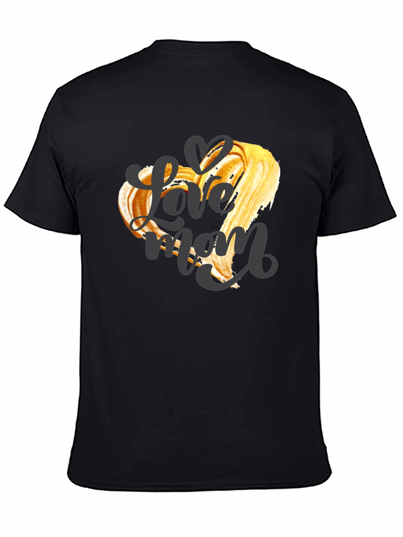 Love Mom Graphic T-Shirt - Black Crew Neck Tee