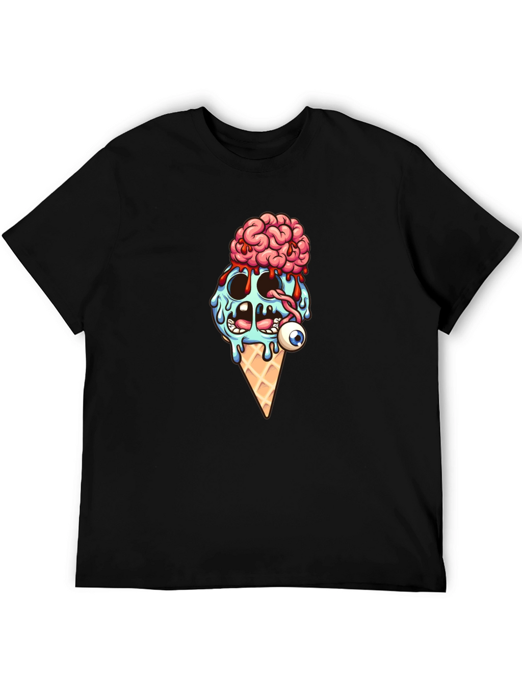 Creepy Ice Cream Cone Graphic T-Shirt