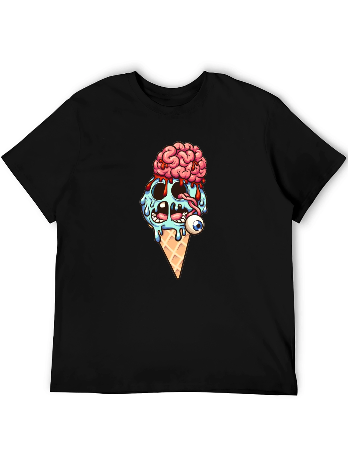 Creepy Ice Cream Cone Graphic T-Shirt