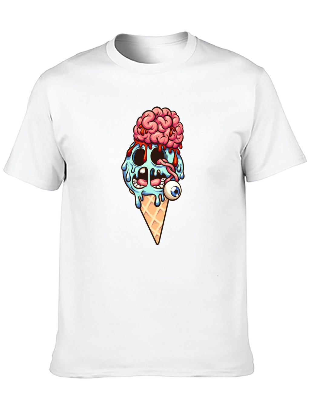 Creepy Ice Cream Cone Graphic T-Shirt