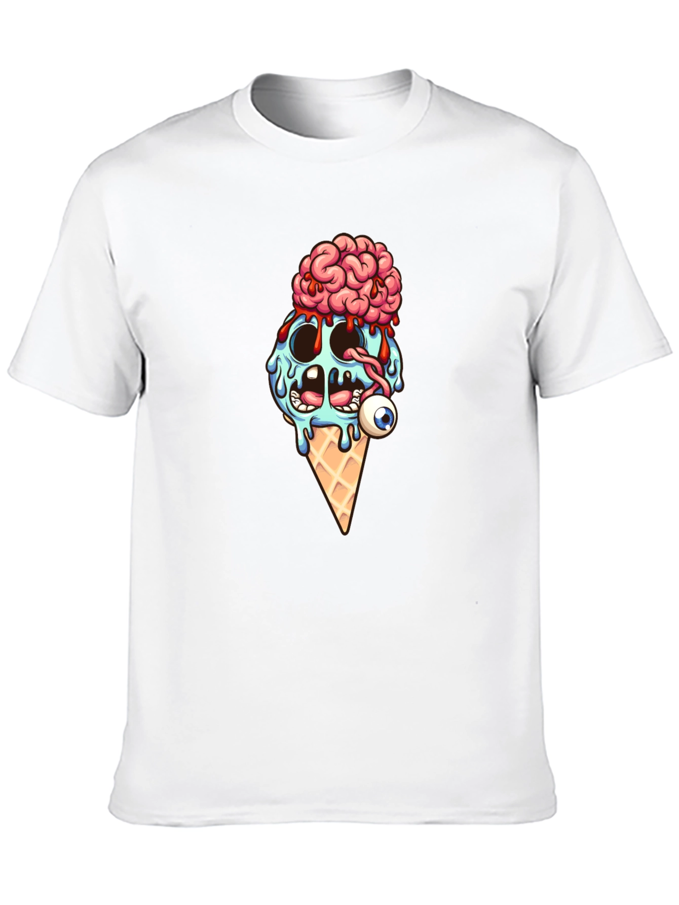 Creepy Ice Cream Cone Graphic T-Shirt