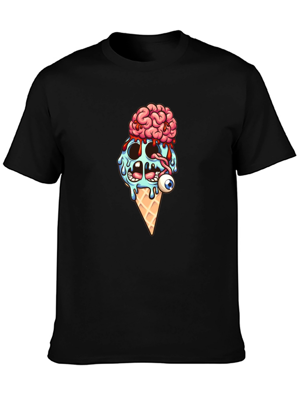 Creepy Ice Cream Cone Graphic T-Shirt
