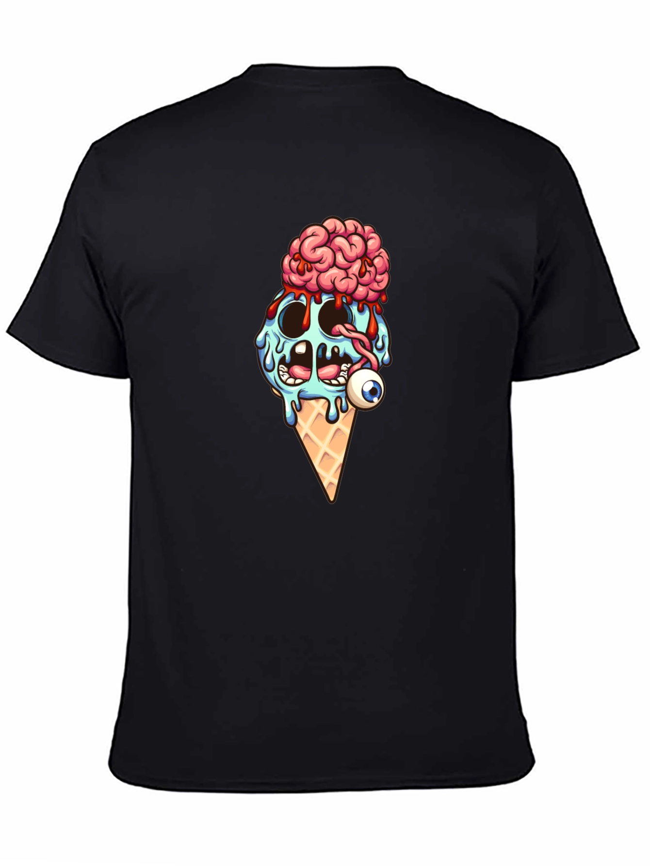 Creepy Ice Cream Cone Graphic T-Shirt