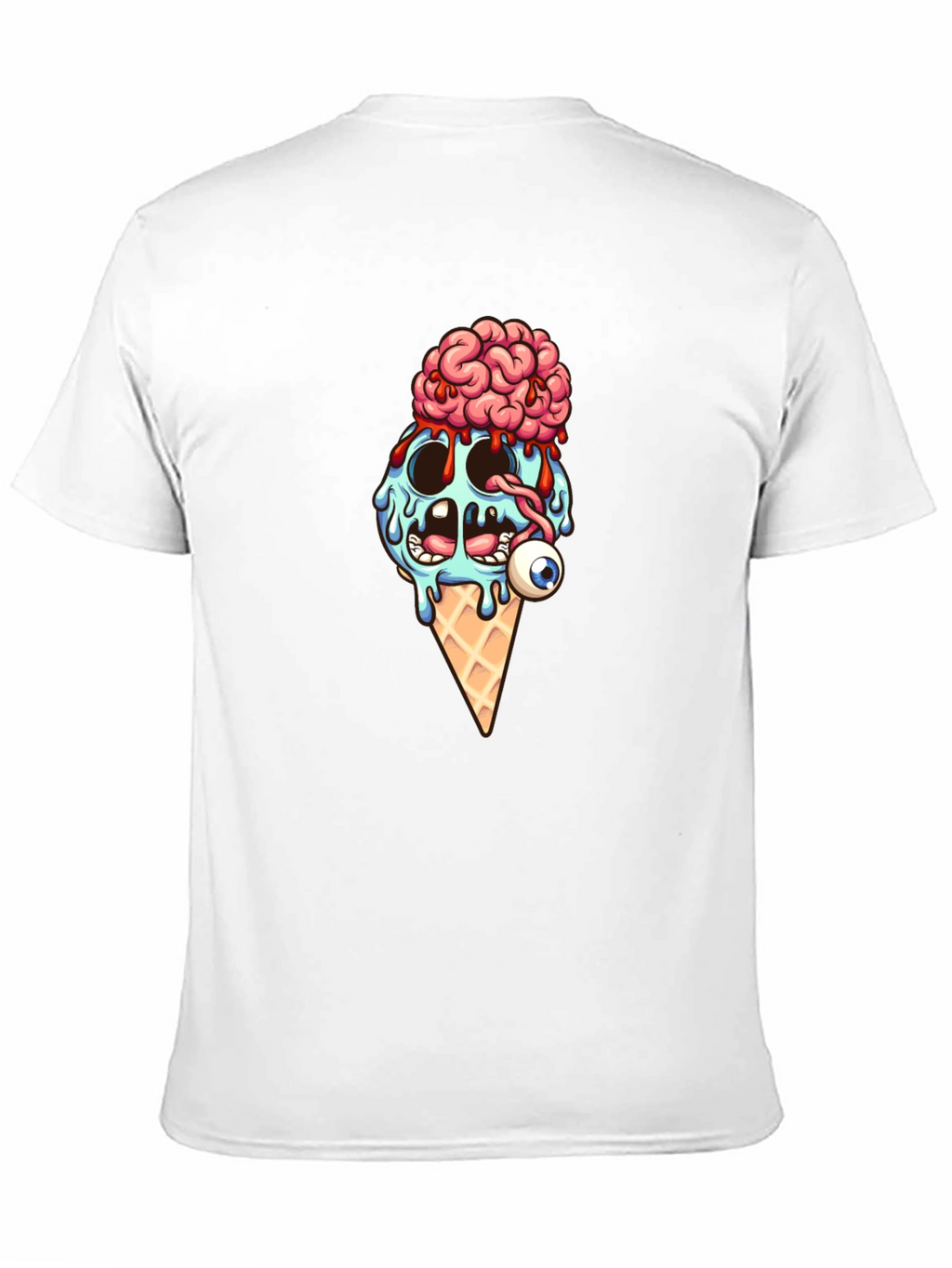 Creepy Ice Cream Cone Graphic T-Shirt