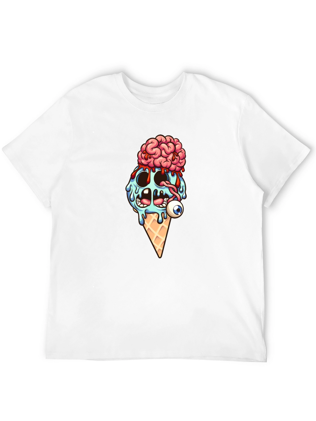 Creepy Ice Cream Cone Graphic T-Shirt