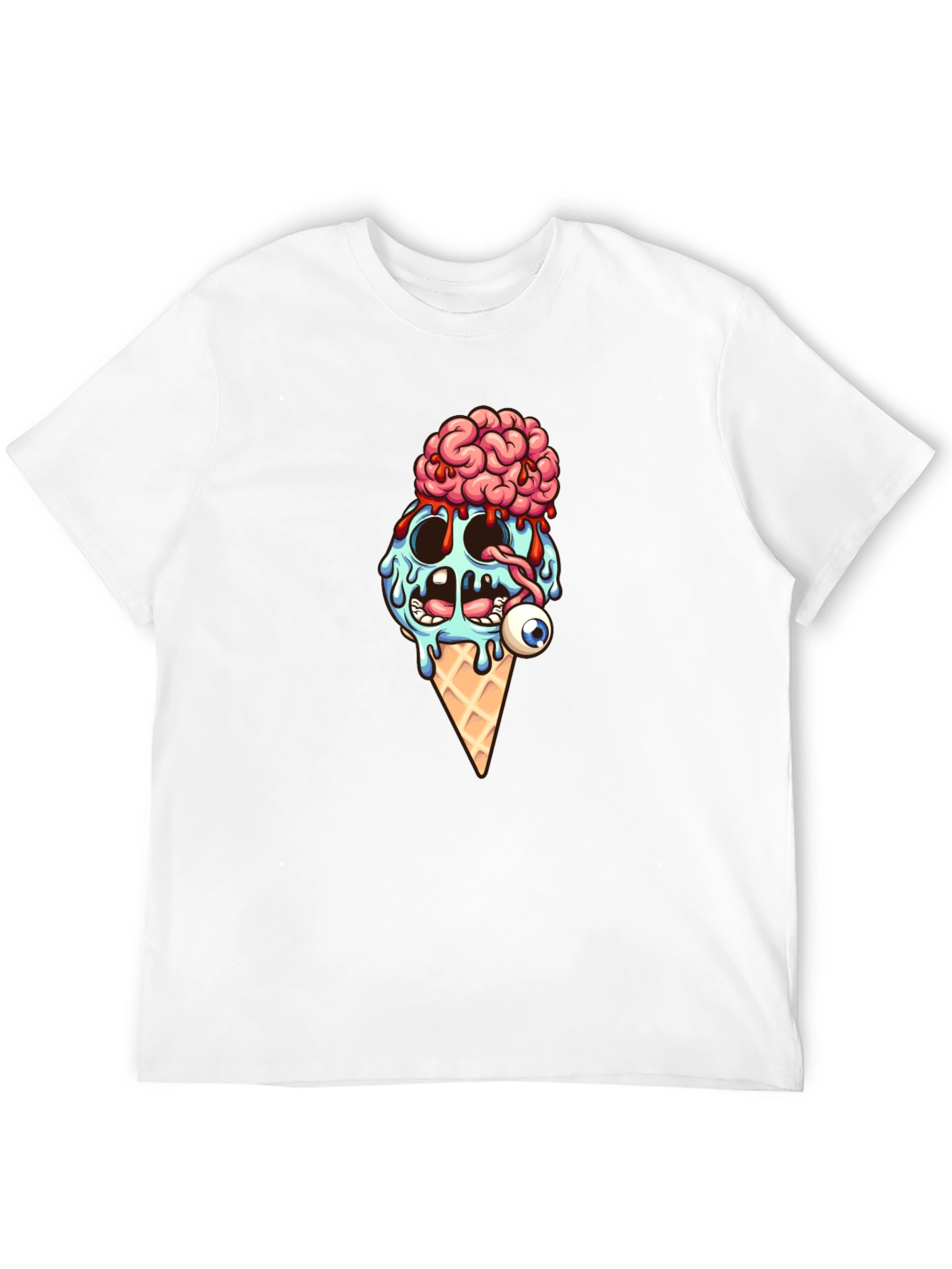 Creepy Ice Cream Cone Graphic T-Shirt