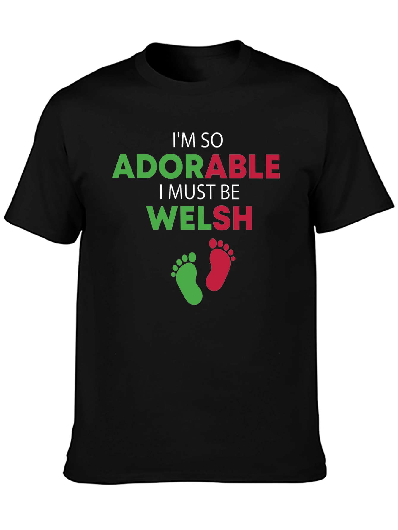 Adorable Welsh T-Shirt - Black Crew Neck