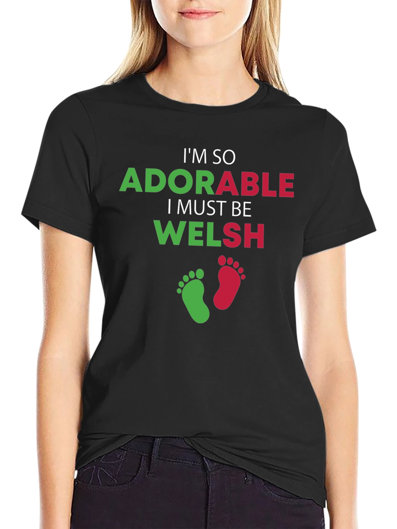 Adorable Welsh T-Shirt - Black Crew Neck