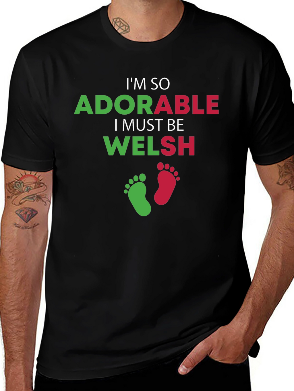 Adorable Welsh T-Shirt - Black Crew Neck