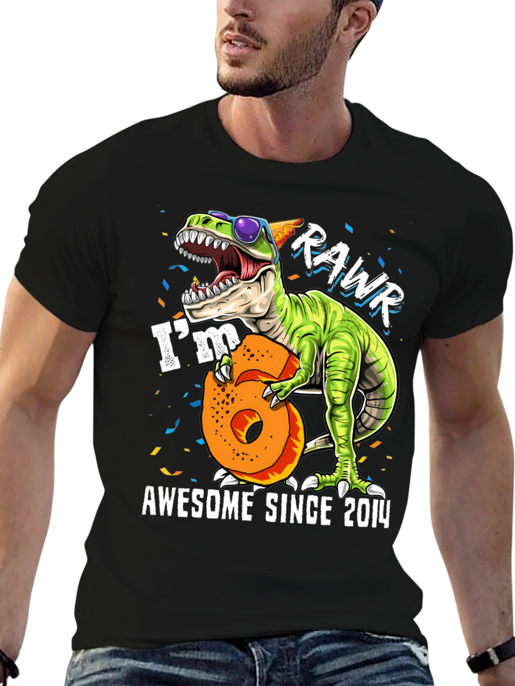Rawr Im 6 Awesome Since 2014 T-Shirt