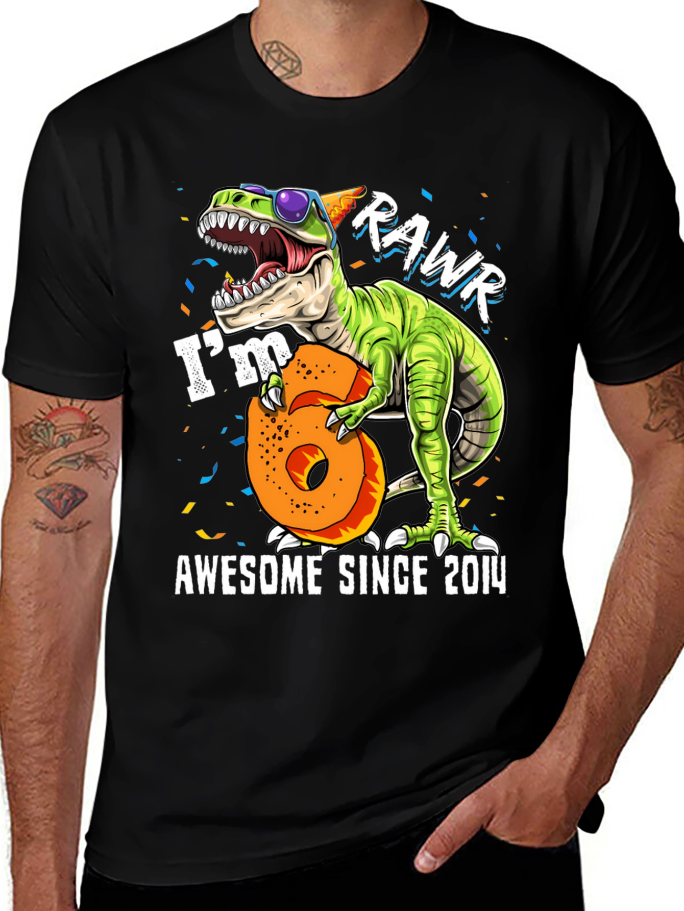 Rawr Im 6 Awesome Since 2014 T-Shirt