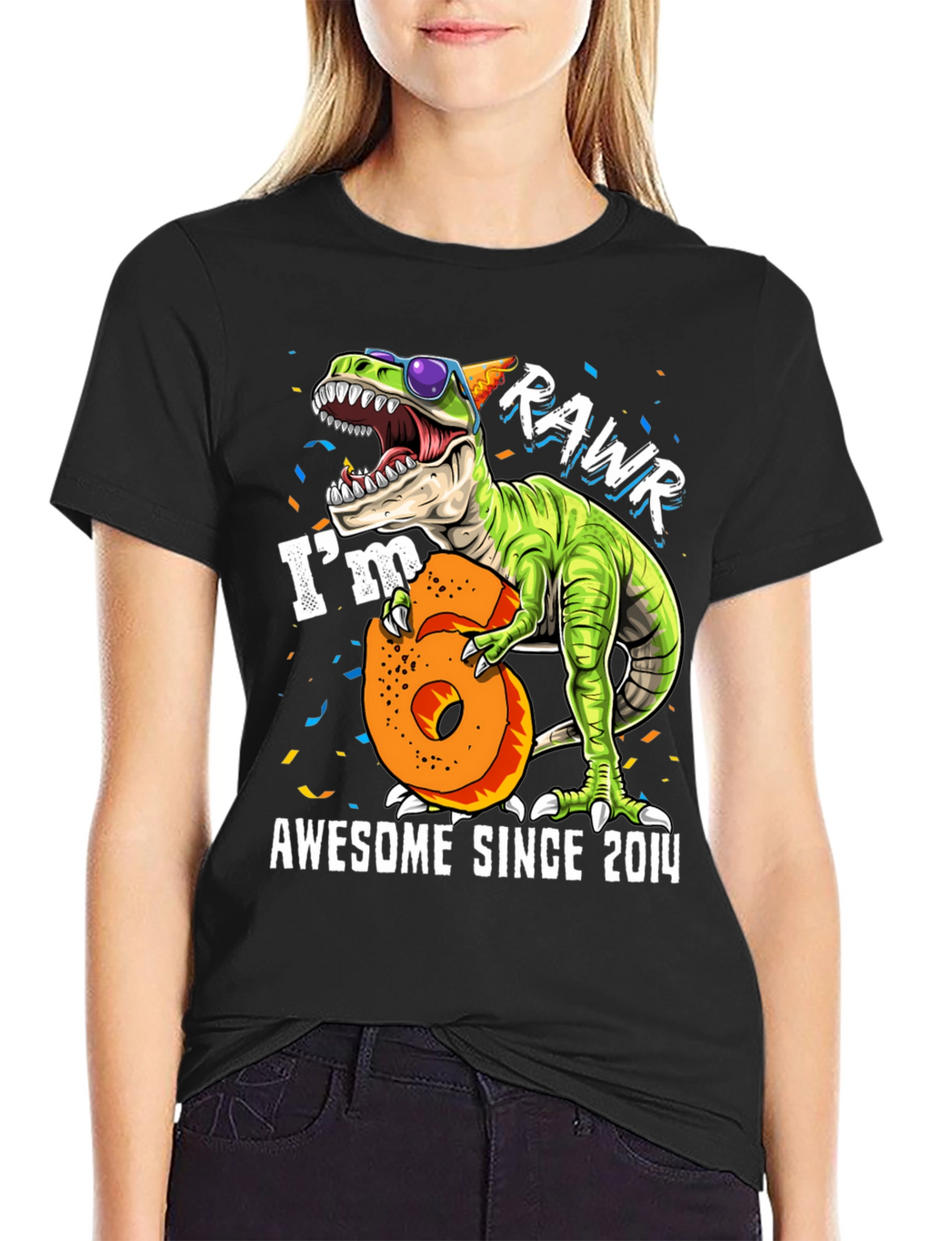 Rawr Im 6 Awesome Since 2014 T-Shirt