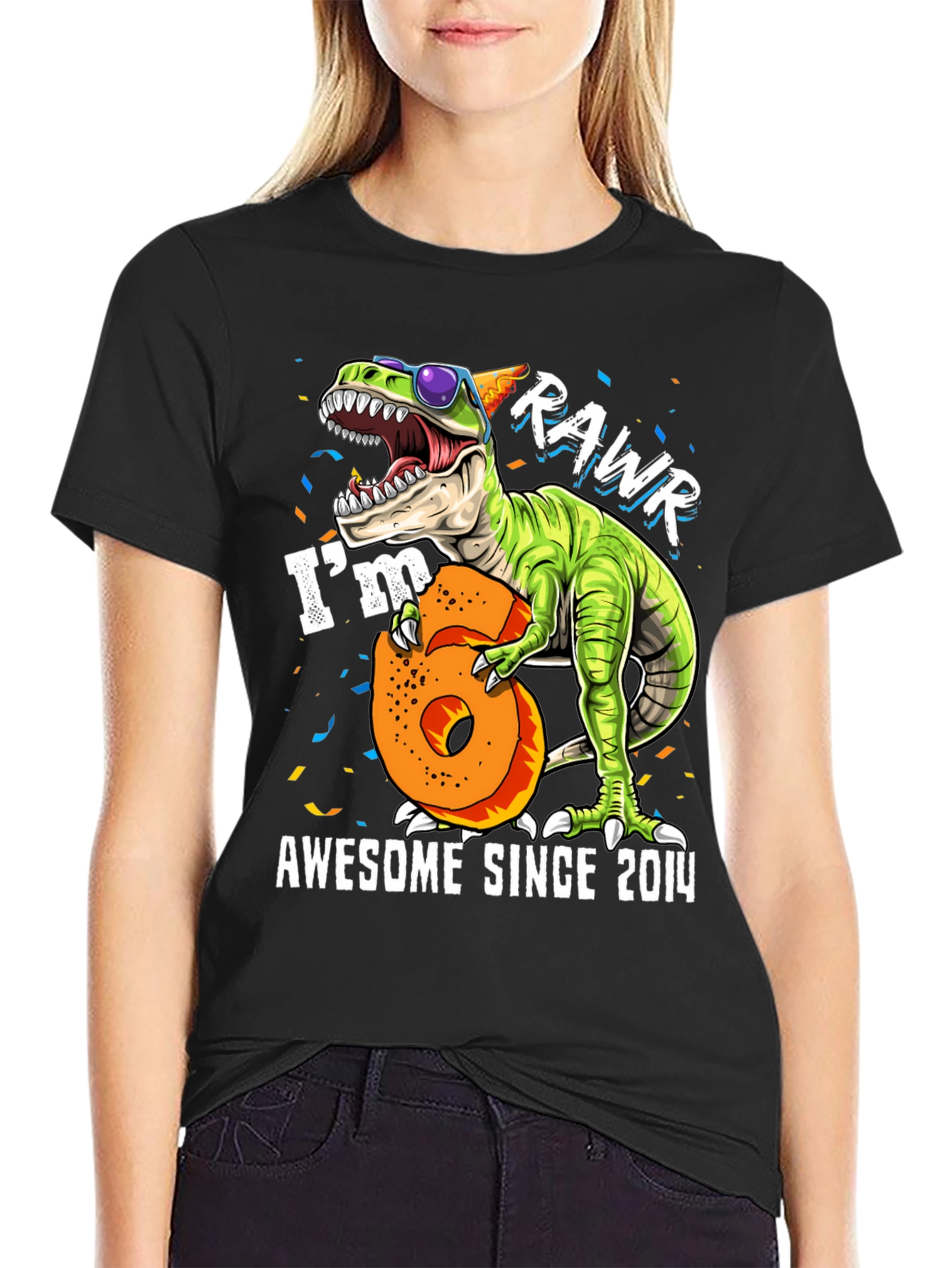 Rawr Im 6 Awesome Since 2014 T-Shirt