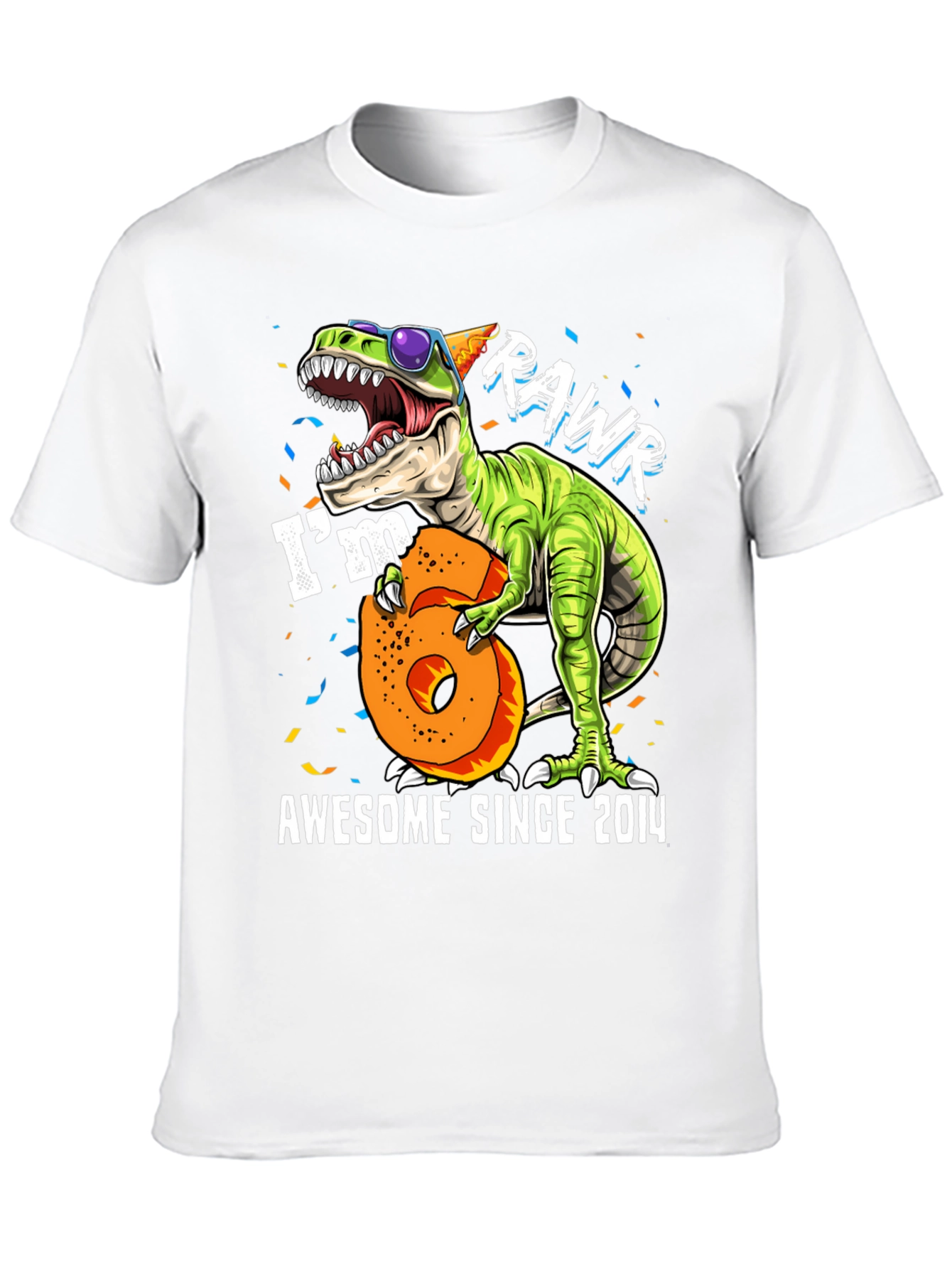 Rawr Im 6 Awesome Since 2014 T-Shirt