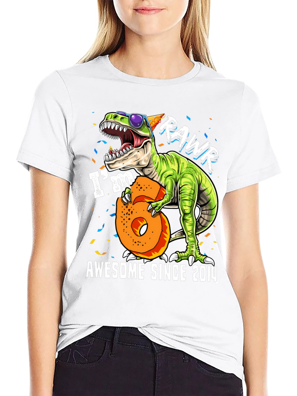 Rawr Im 6 Awesome Since 2014 T-Shirt
