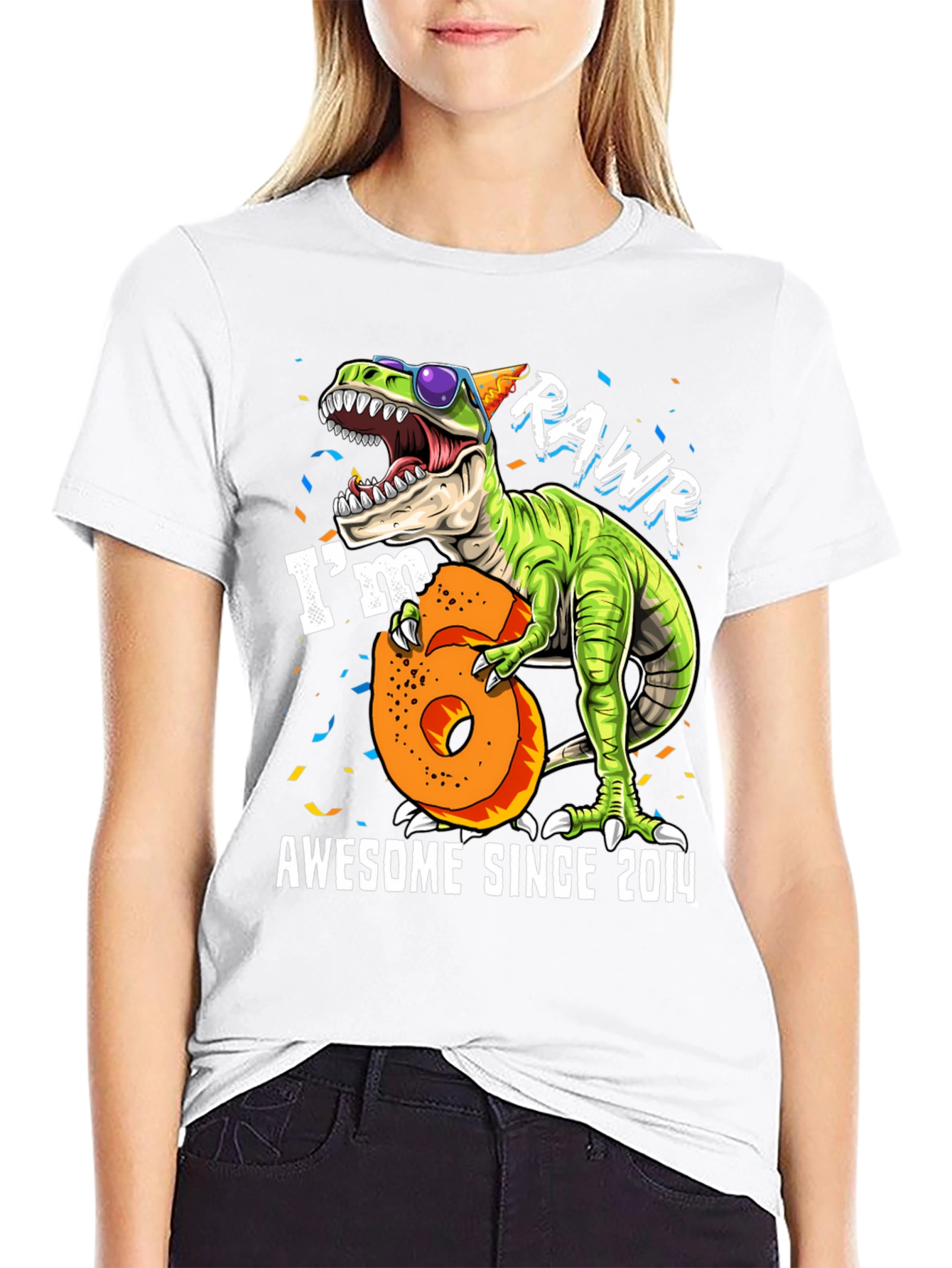 Rawr Im 6 Awesome Since 2014 T-Shirt