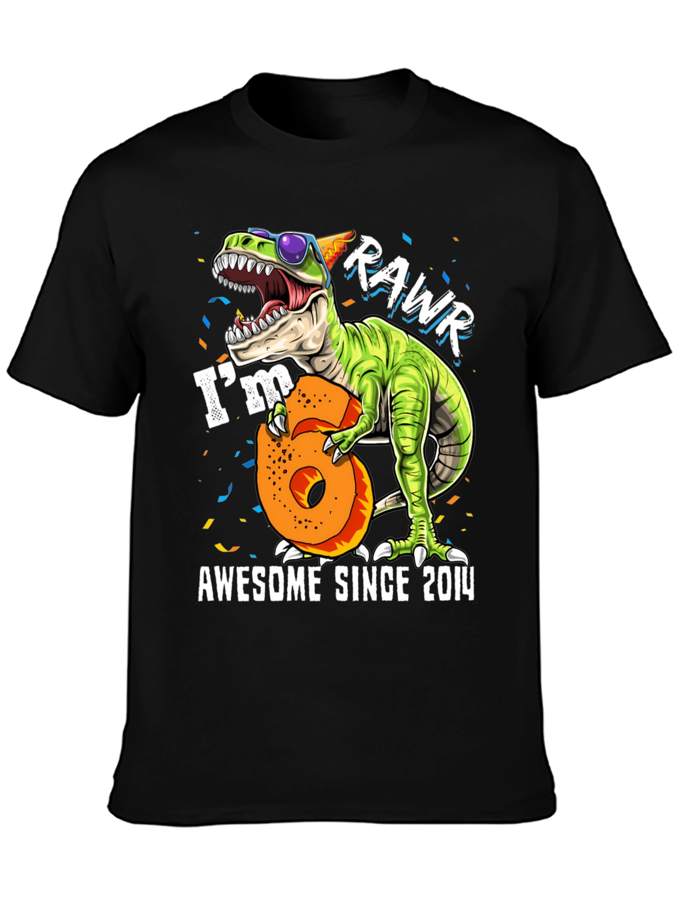 Rawr Im 6 Awesome Since 2014 T-Shirt