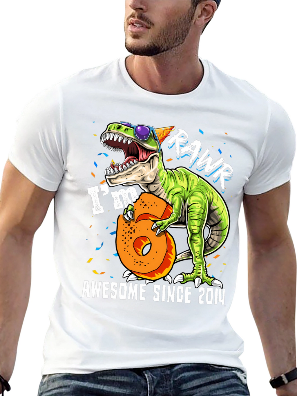Rawr Im 6 Awesome Since 2014 T-Shirt