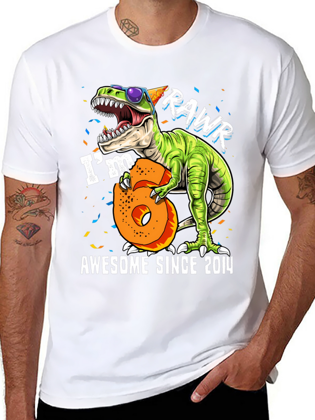Rawr Im 6 Awesome Since 2014 T-Shirt