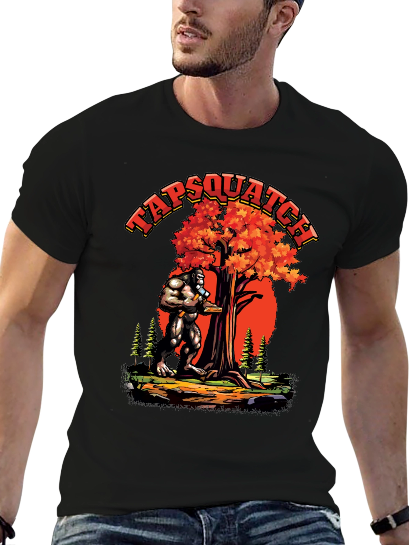 TAPSQUATCH Graphic Black T-Shirt