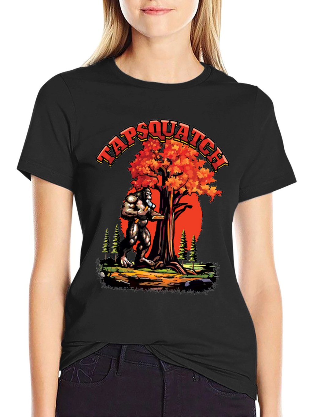 TAPSQUATCH Graphic Black T-Shirt