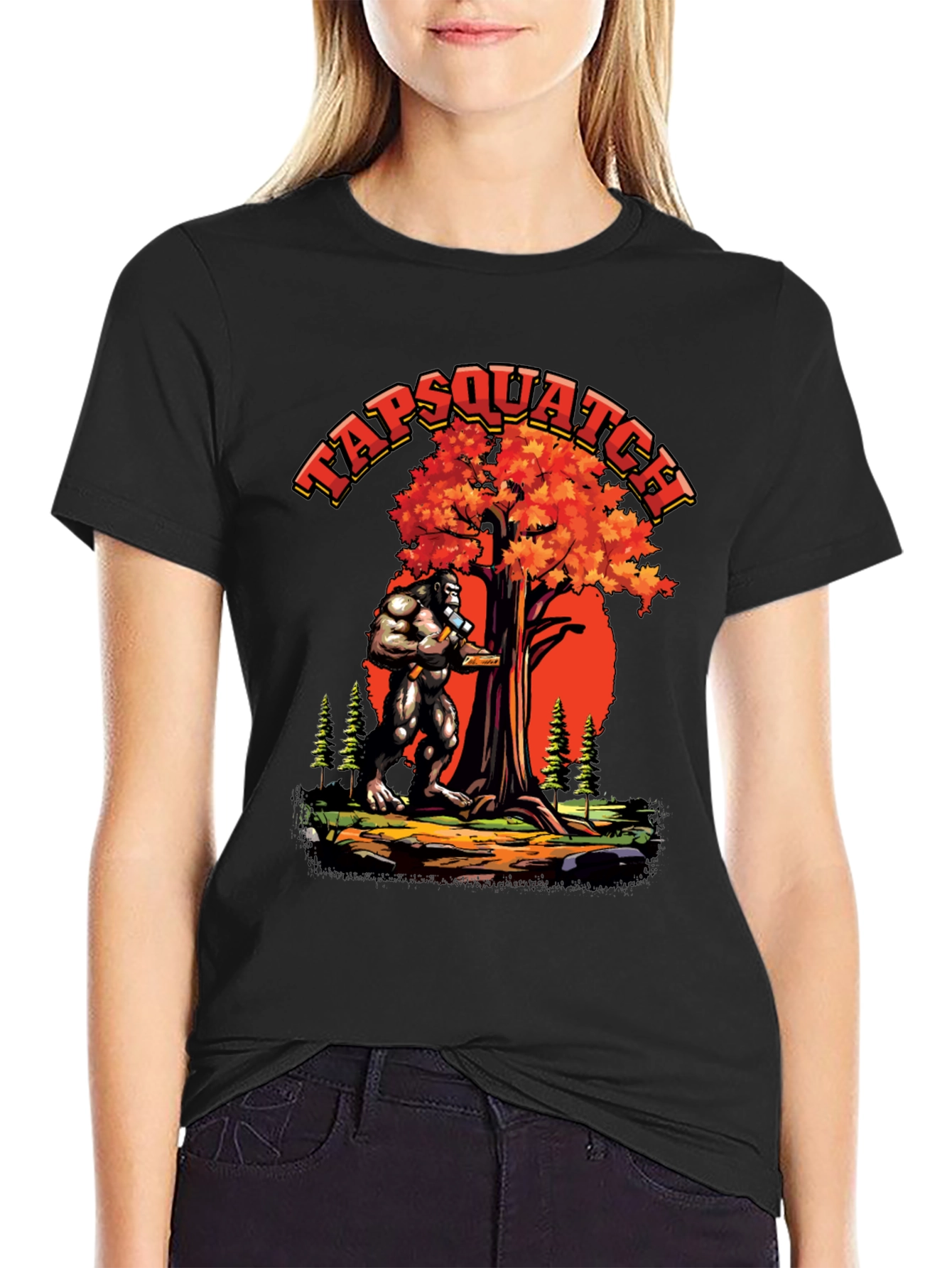 TAPSQUATCH Graphic Black T-Shirt