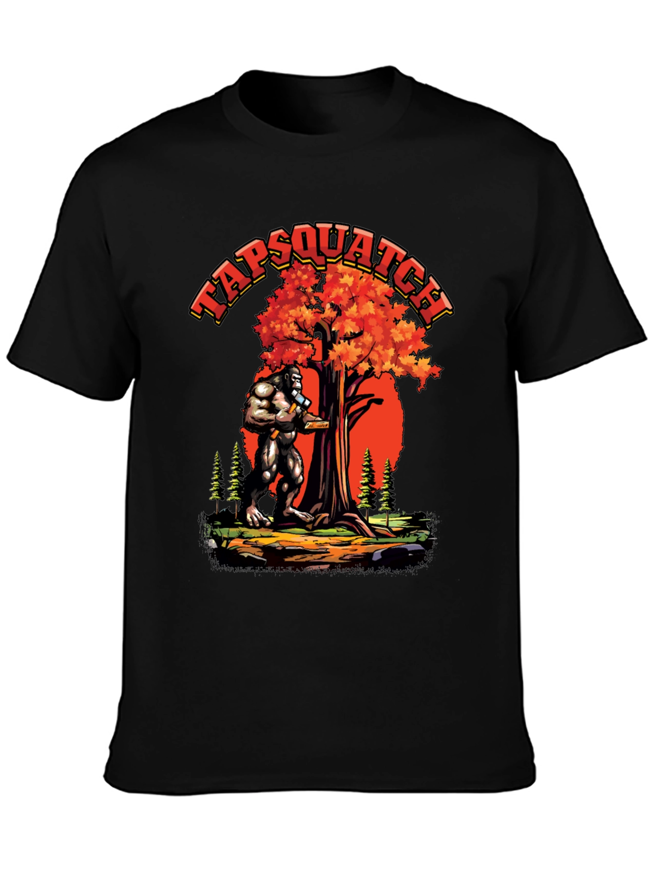 TAPSQUATCH Graphic Black T-Shirt