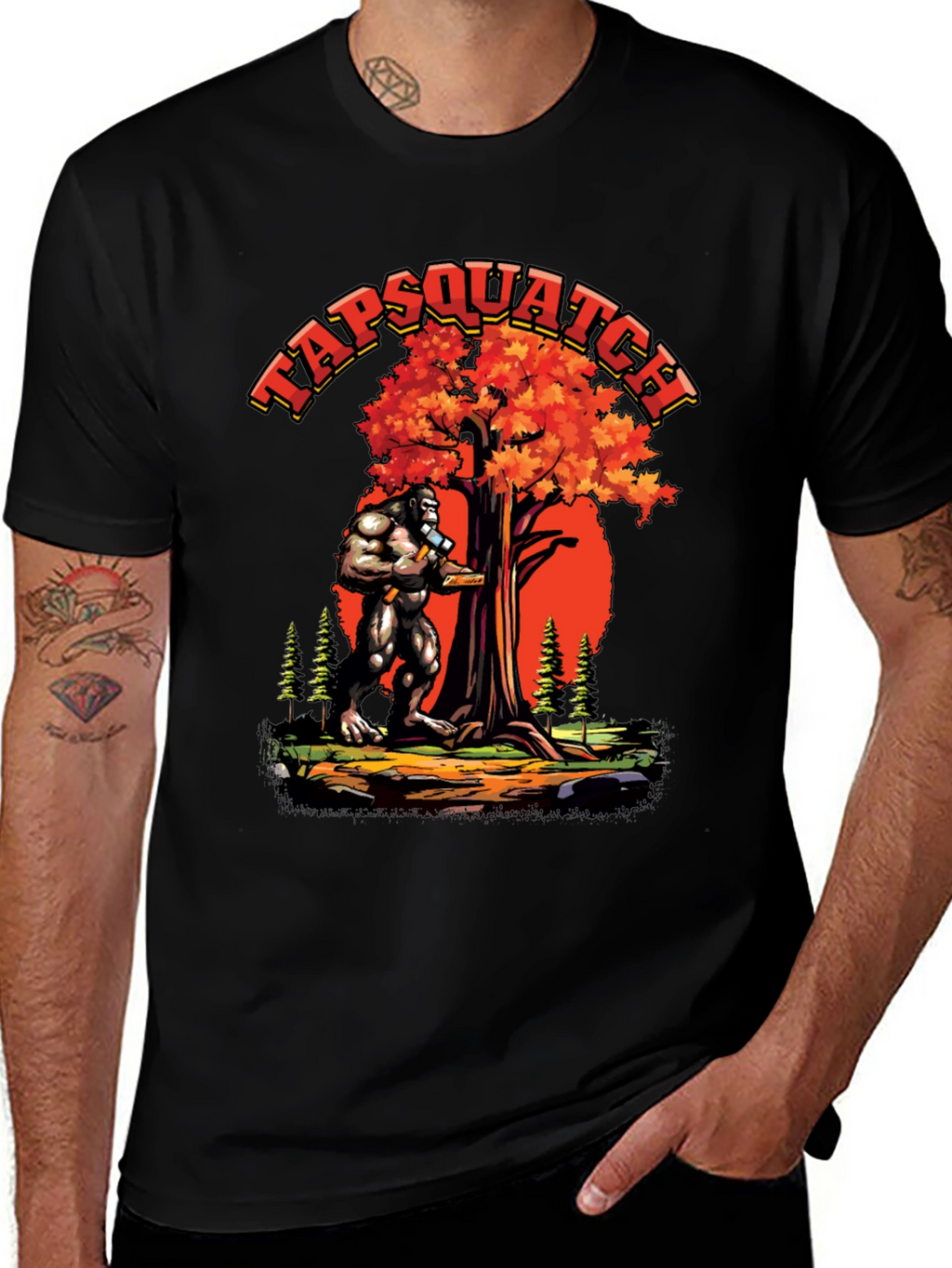 TAPSQUATCH Graphic Black T-Shirt