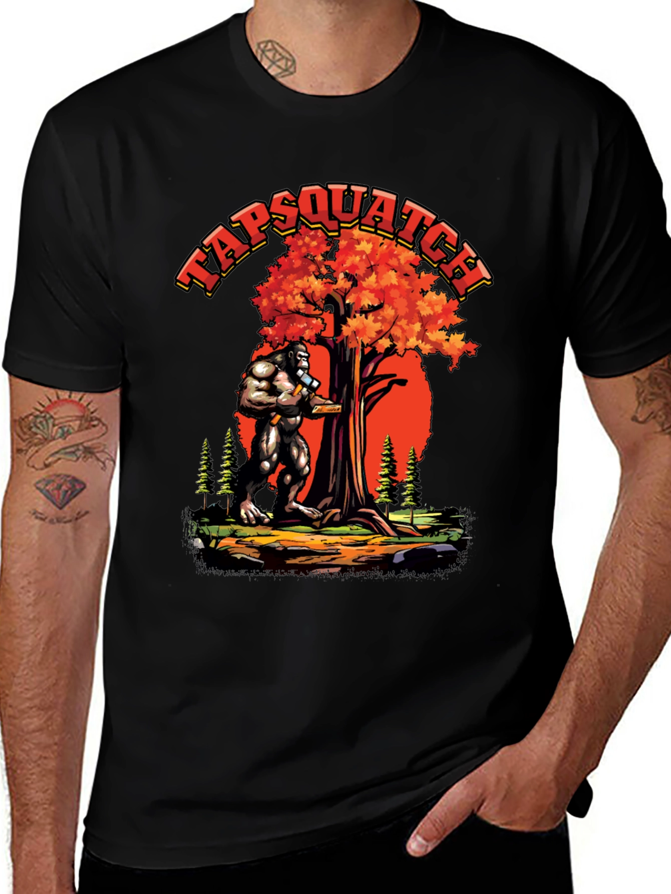 TAPSQUATCH Graphic Black T-Shirt