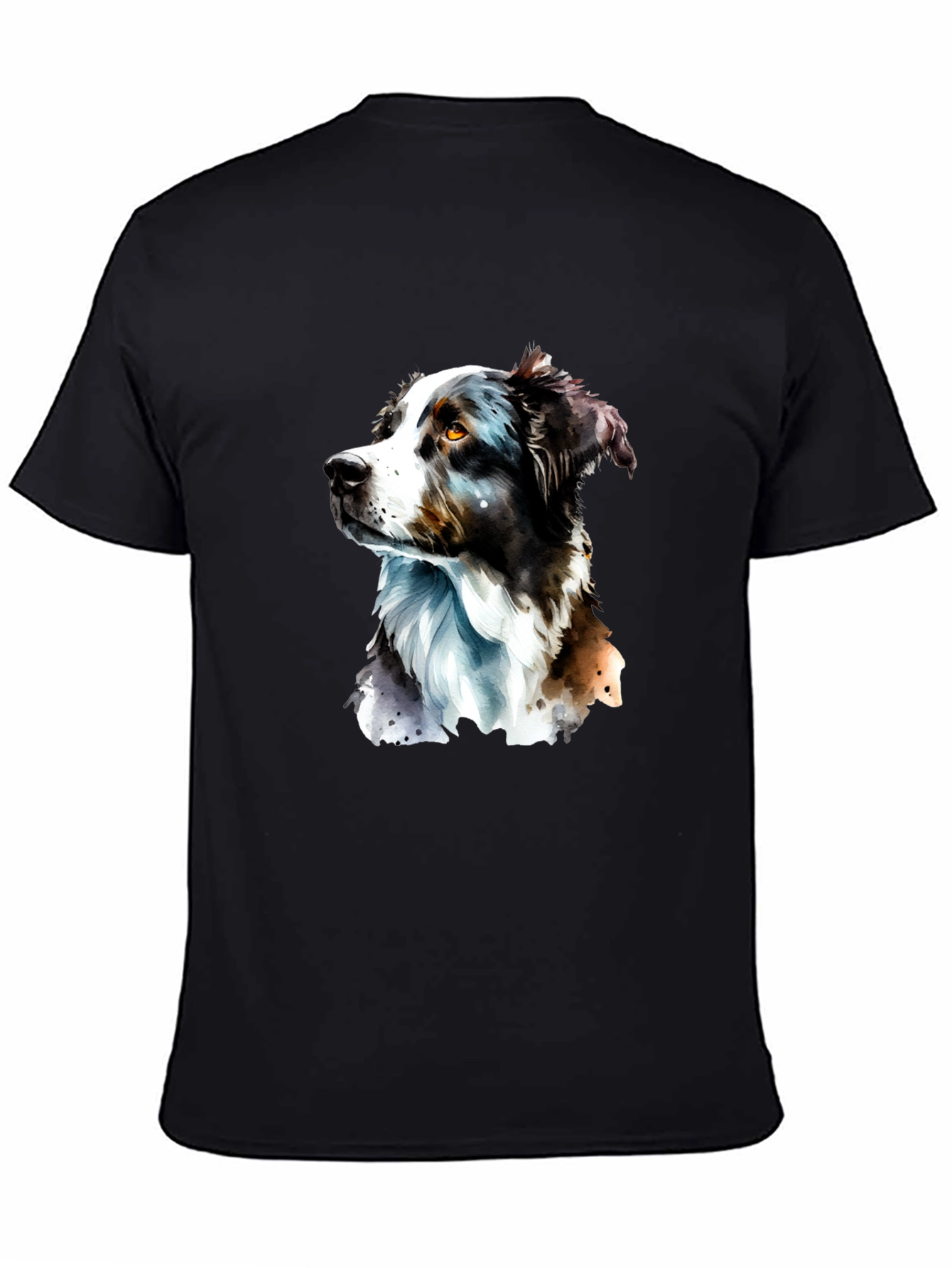 Dog Portrait Graphic T-Shirt - Black