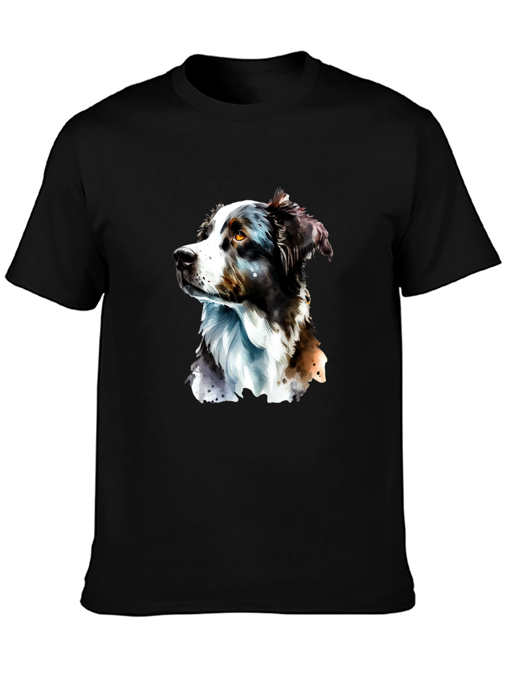 Dog Portrait Graphic T-Shirt - Black
