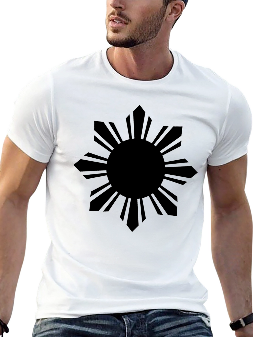 Philippine Sun Graphic Tee - Black Cotton Shirt