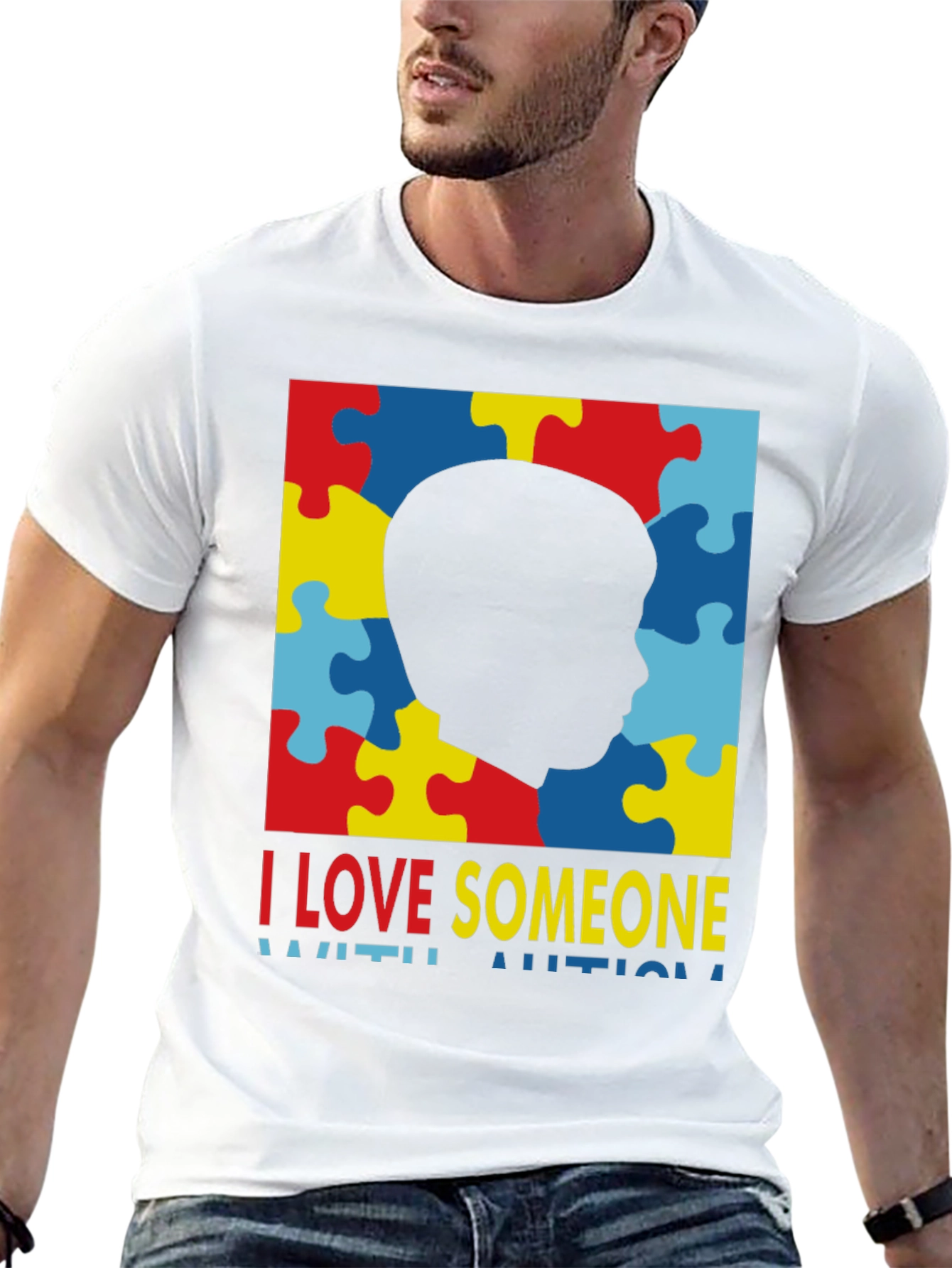 Autism Awareness T-Shirt - I Love Someone With Autism