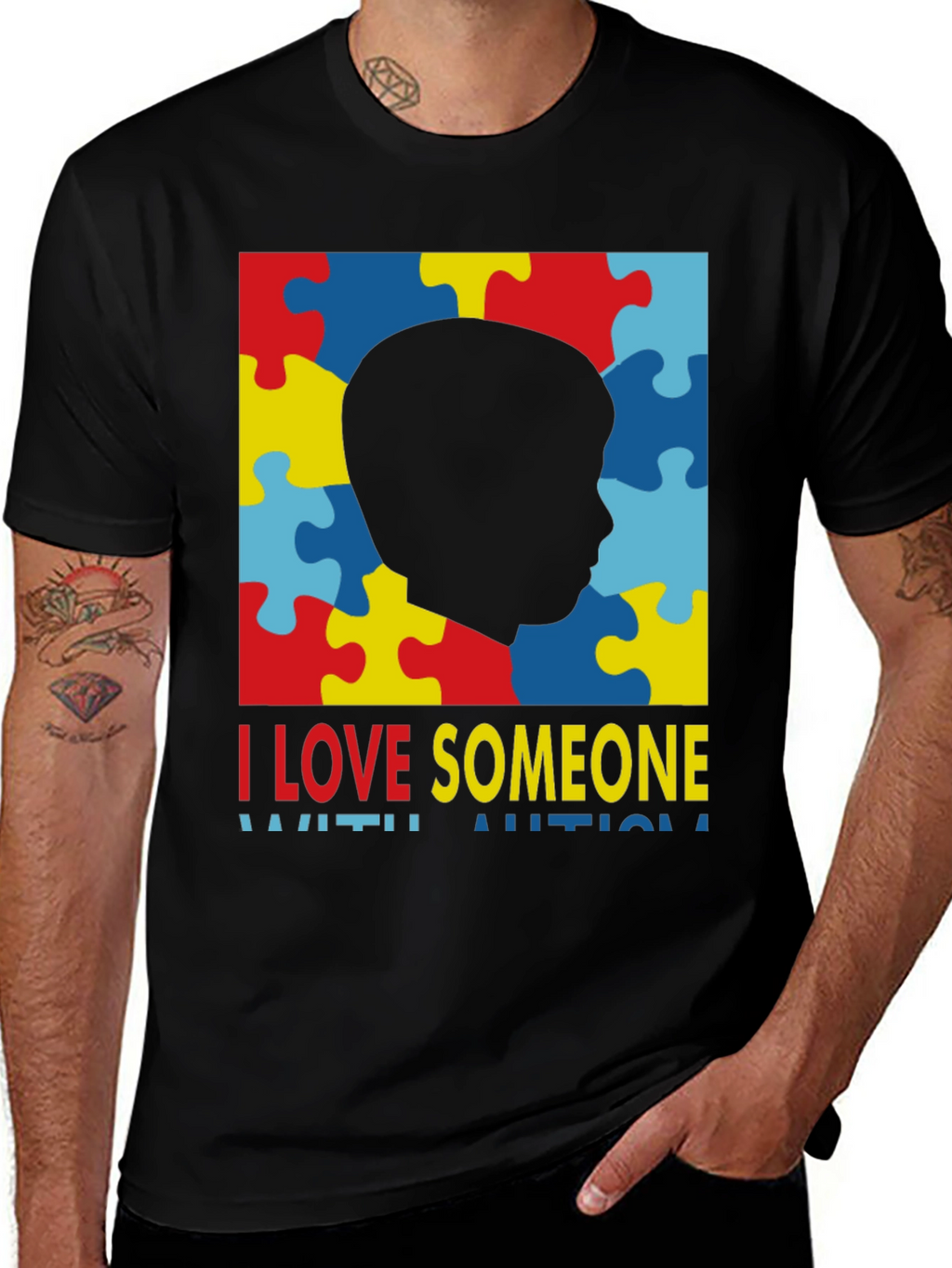 Autism Awareness T-Shirt - I Love Someone With Autism