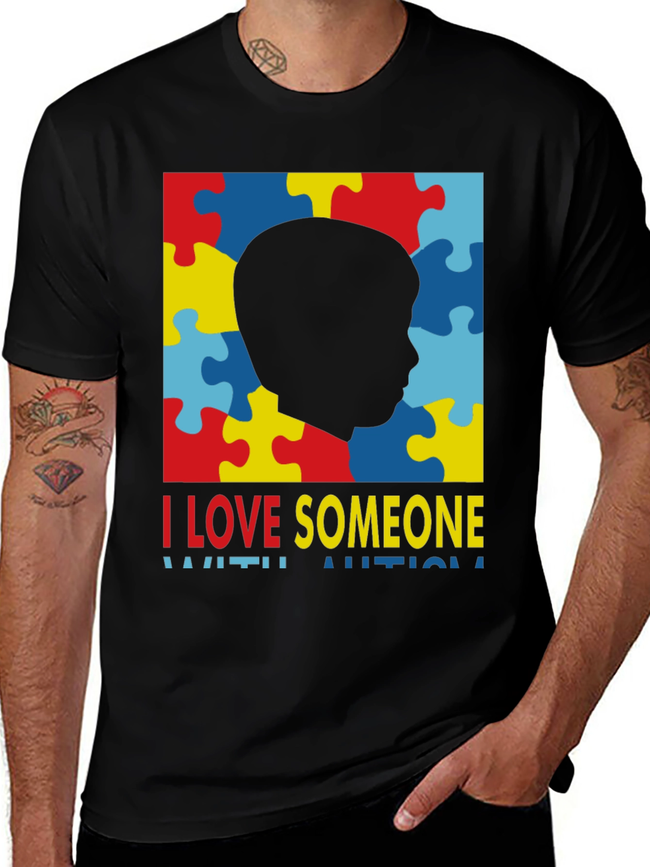 Autism Awareness T-Shirt - I Love Someone With Autism