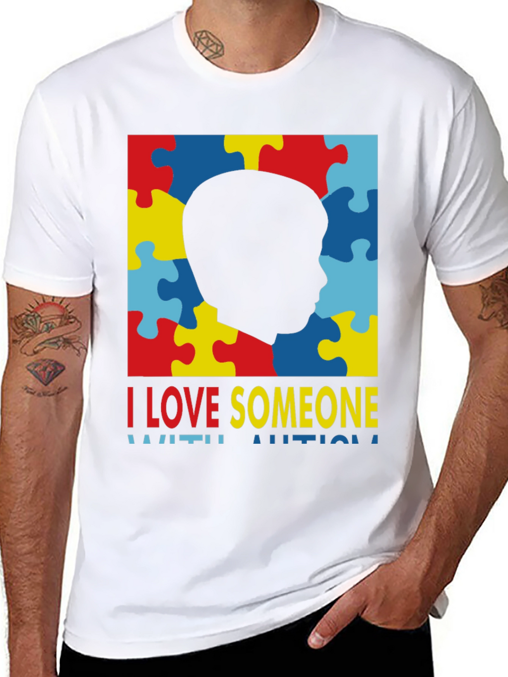 Autism Awareness T-Shirt - I Love Someone With Autism