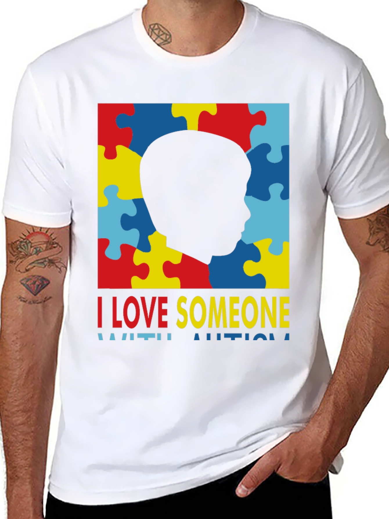 Autism Awareness T-Shirt - I Love Someone With Autism