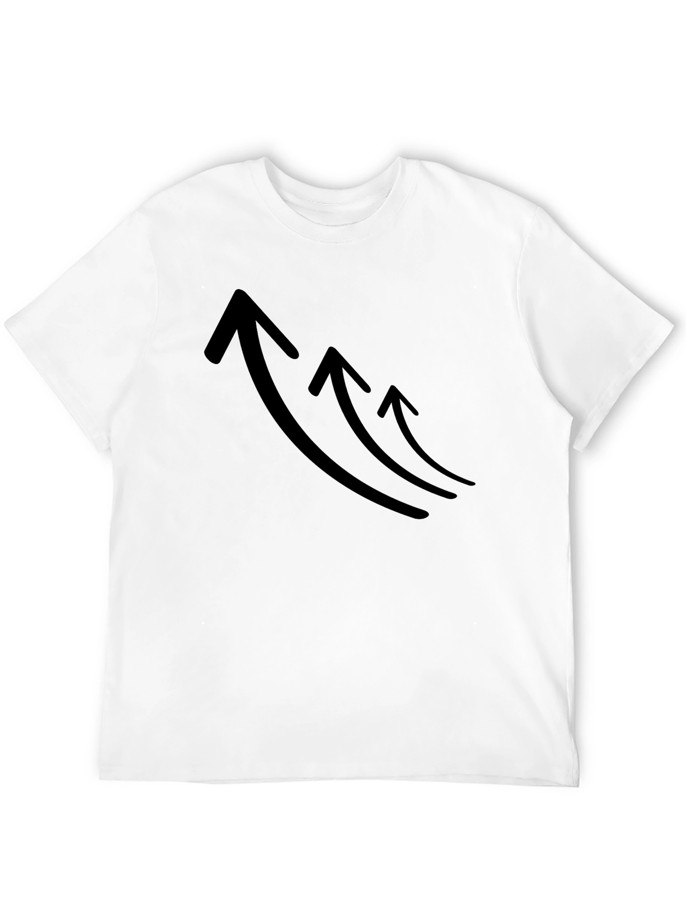 Mens Black T-Shirt with Rising Arrows Graphic
