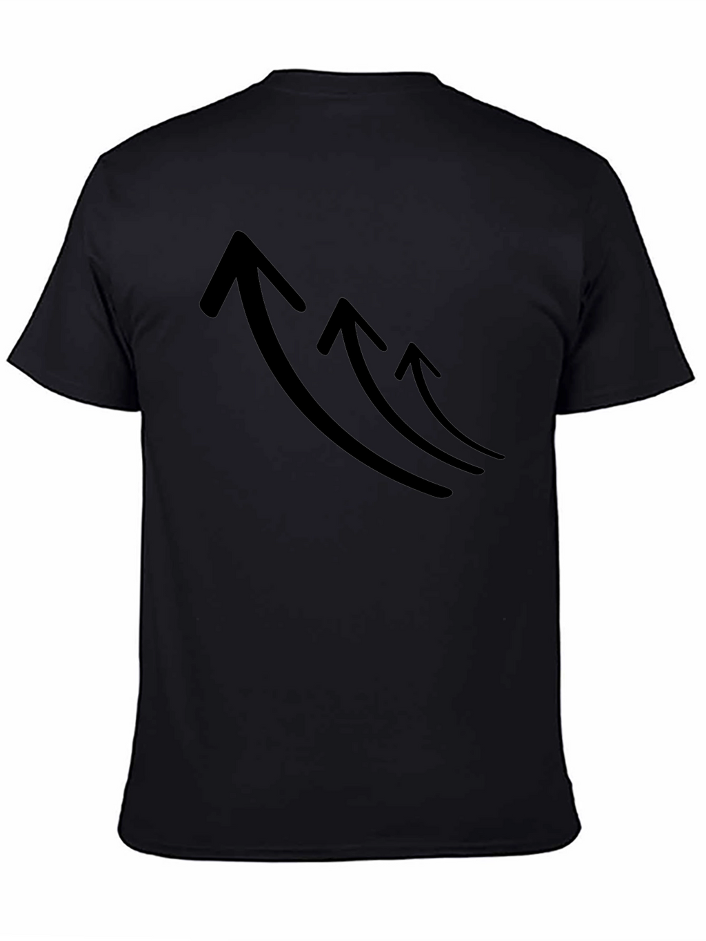 Mens Black T-Shirt with Rising Arrows Graphic