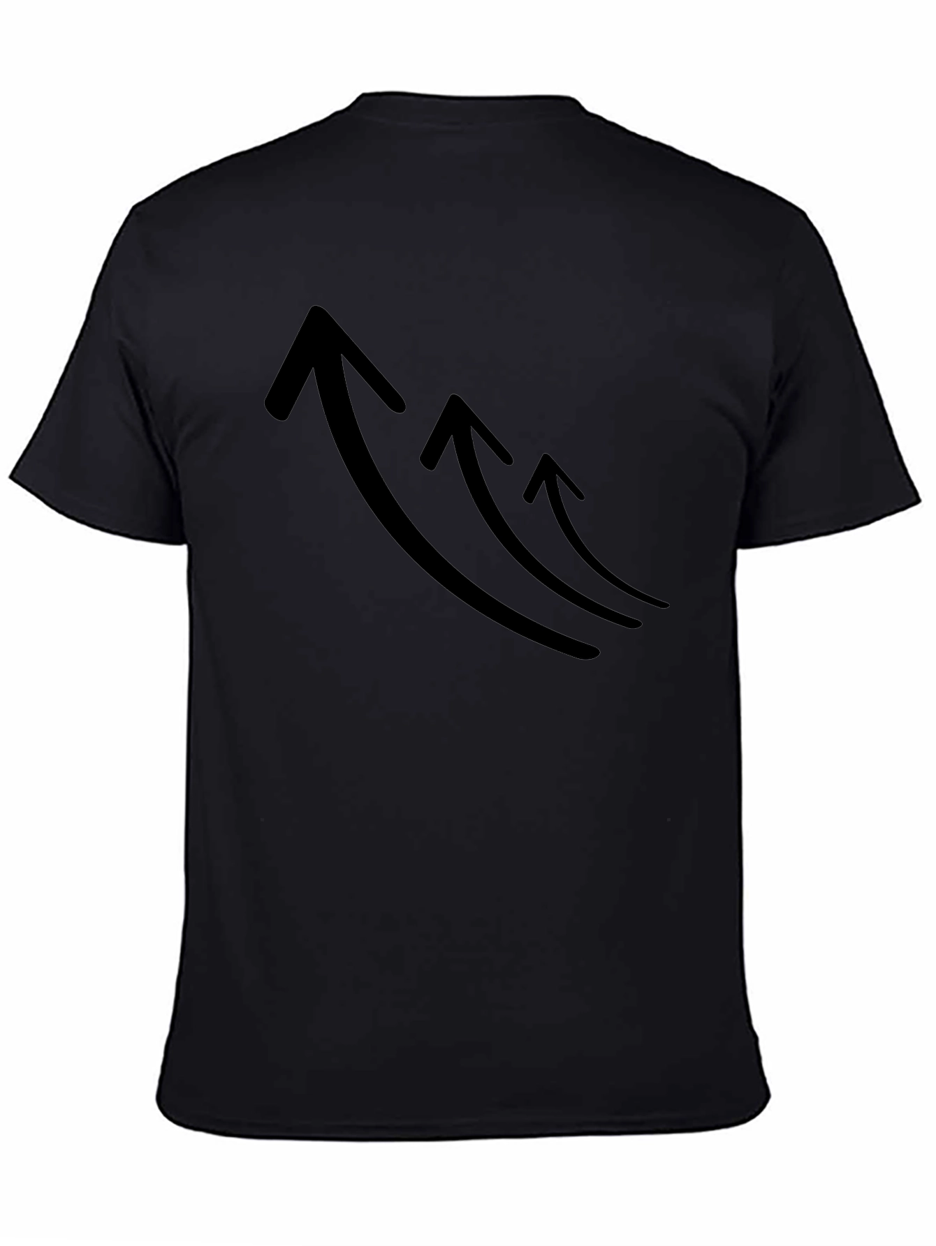 Mens Black T-Shirt with Rising Arrows Graphic