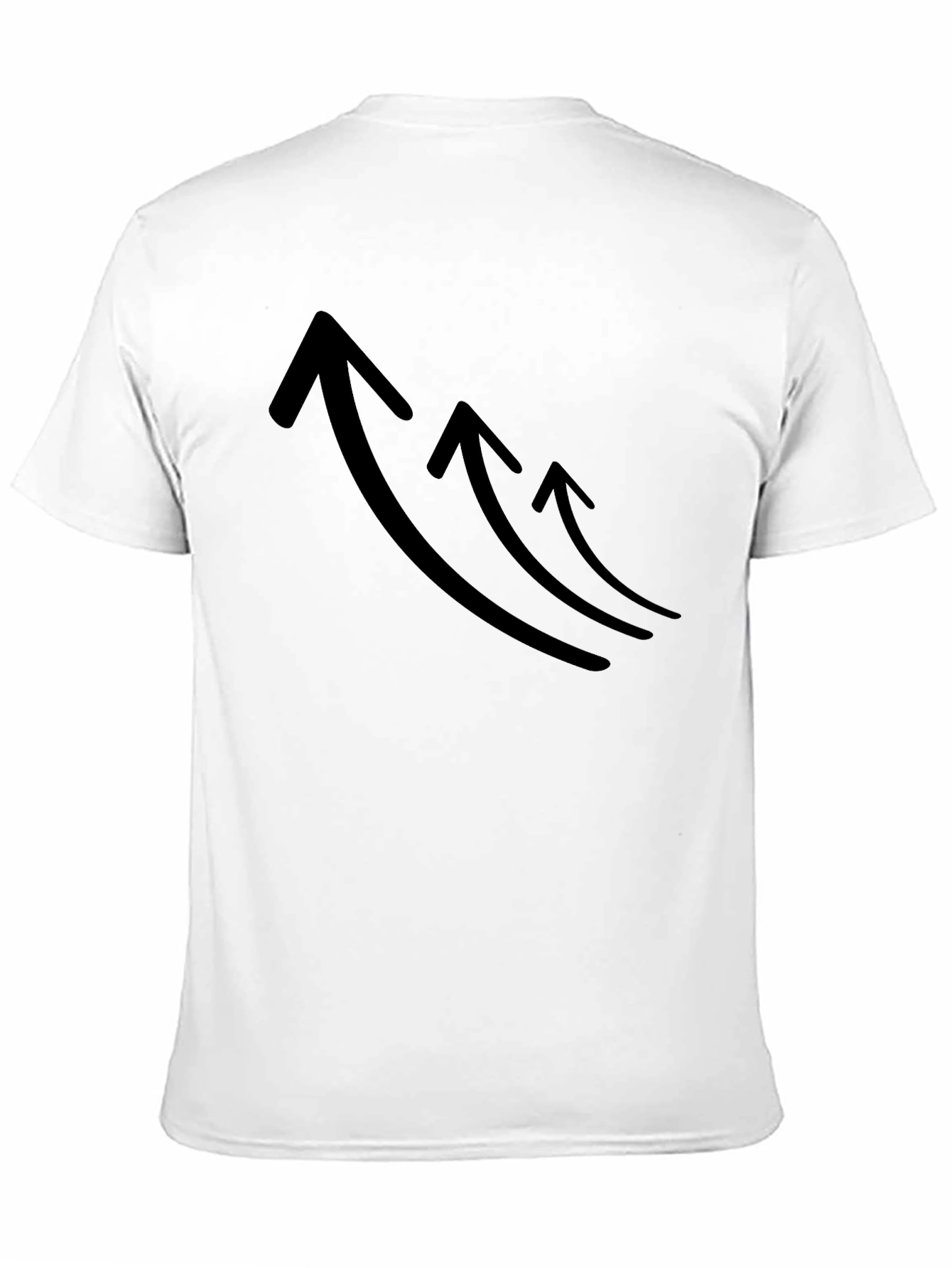 Mens Black T-Shirt with Rising Arrows Graphic